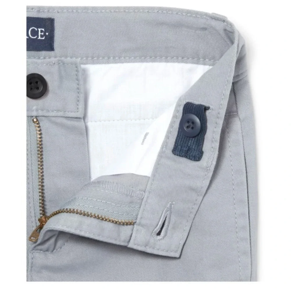 Childrens Place Boys Size 10 Straight Stretch Chino Pants Gray Fin NWT